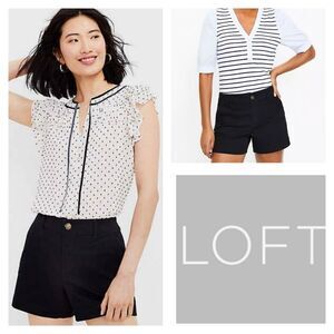 Loft Black 4" Chino Shorts